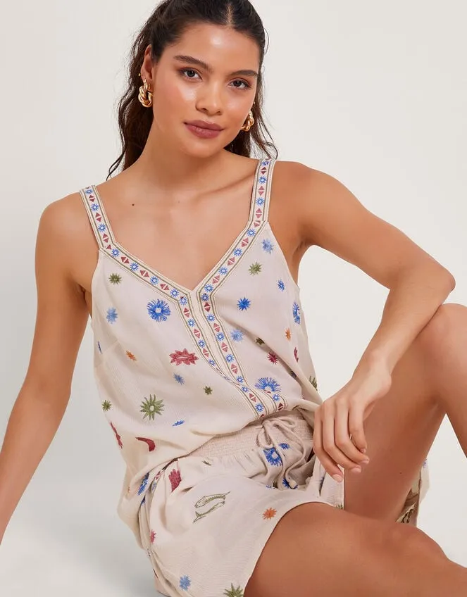 Arti Embroidered Cami Ivory Women Monsoon Tops and Blouses