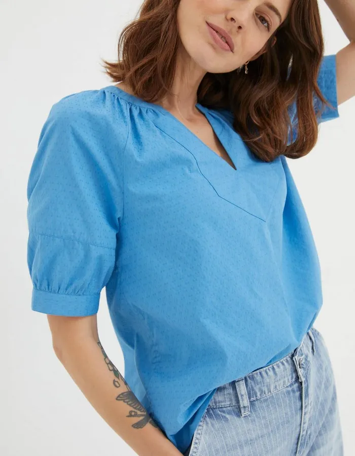 Asha Blouse Aqua Blue Women FatFace Shirts and Blouses