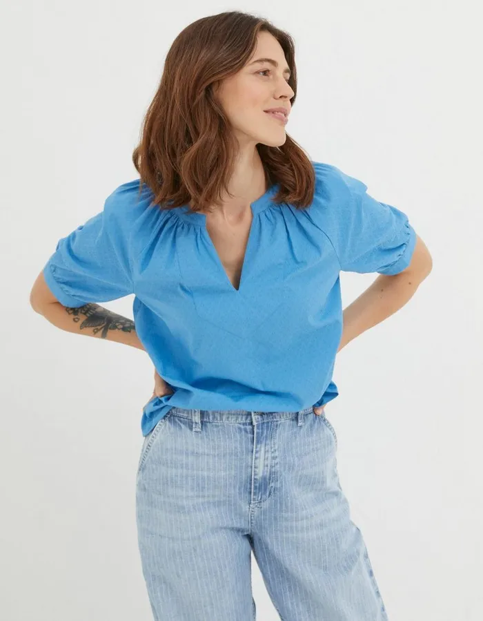 Asha Blouse Aqua Blue Women FatFace Shirts and Blouses