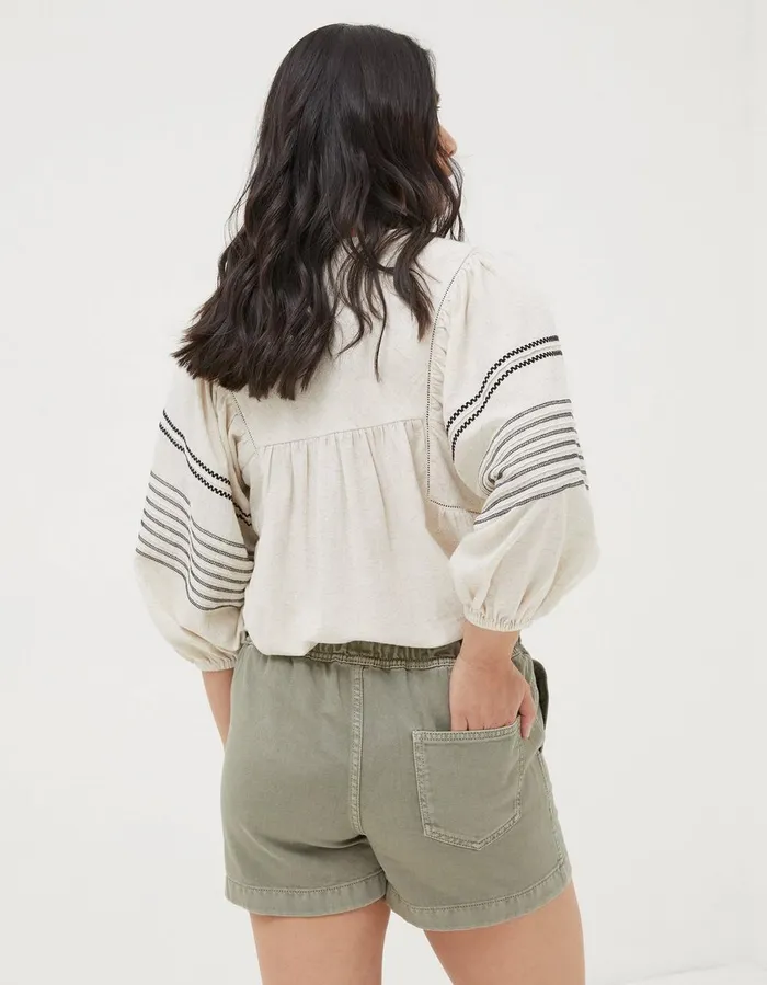 Ashby Pull On Denim Shorts Green Women FatFace Shorts