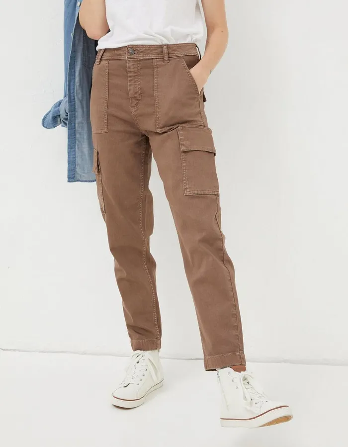 Aspen Cargo Chinos Washed Brown Women FatFace Trousers and Leggings