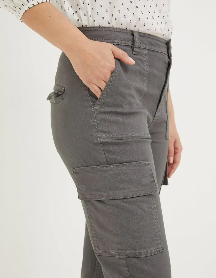 Aspen Cargo Chinos Washed Grey Women FatFace Trousers and Leggings