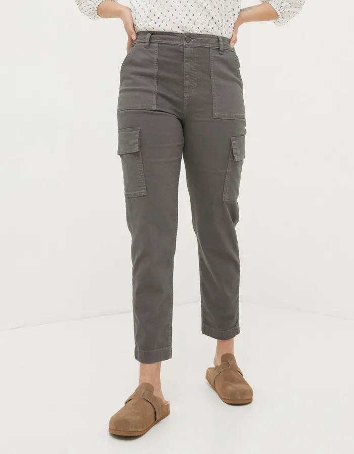 Aspen Cargo Chinos Washed Grey Women FatFace Trousers and Leggings