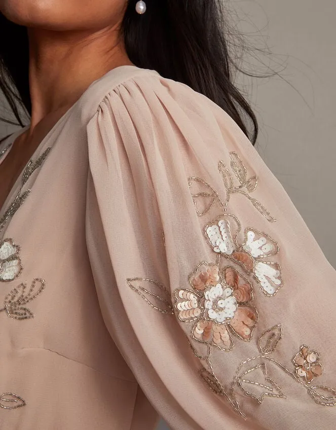 August Embellished Maxi Dress Pink Women Monsoon Occasionwear