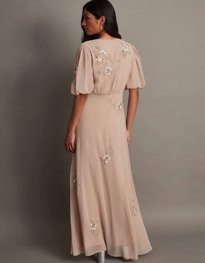 August Embellished Maxi Dress Pink Women Monsoon Occasionwear