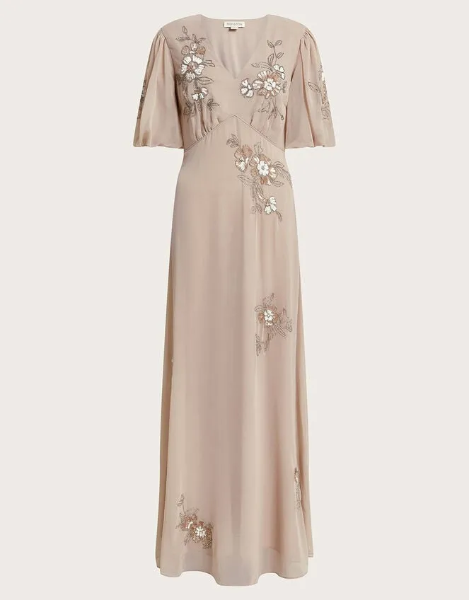 August Embellished Maxi Dress Pink Women Monsoon Occasionwear