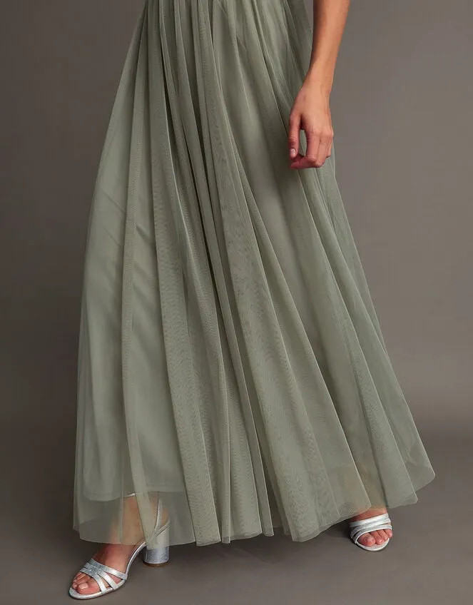 Autumn Embellished Maxi Dress In Recycled Polyester Green Women Monsoon Occasionwear