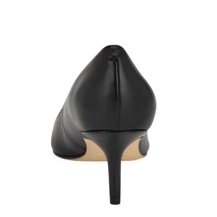 Avaite Cap Toe Pumps Black Leather Women Nine West Heels