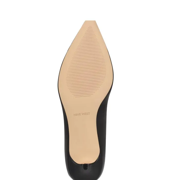 Avaite Cap Toe Pumps Black Leather Women Nine West Heels
