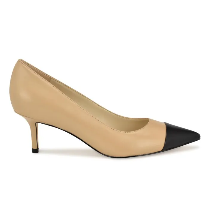 Avaite Cap Toe Pumps Natural Leather Women Nine West Heels