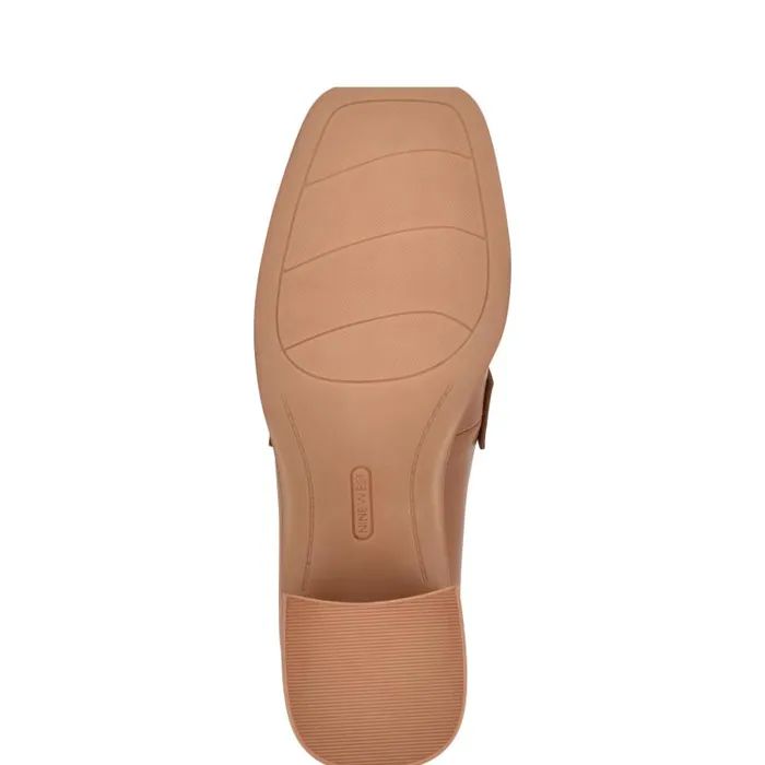 Avalia Heeled Loafers Dark Natural Women Nine West Flats and Loafers