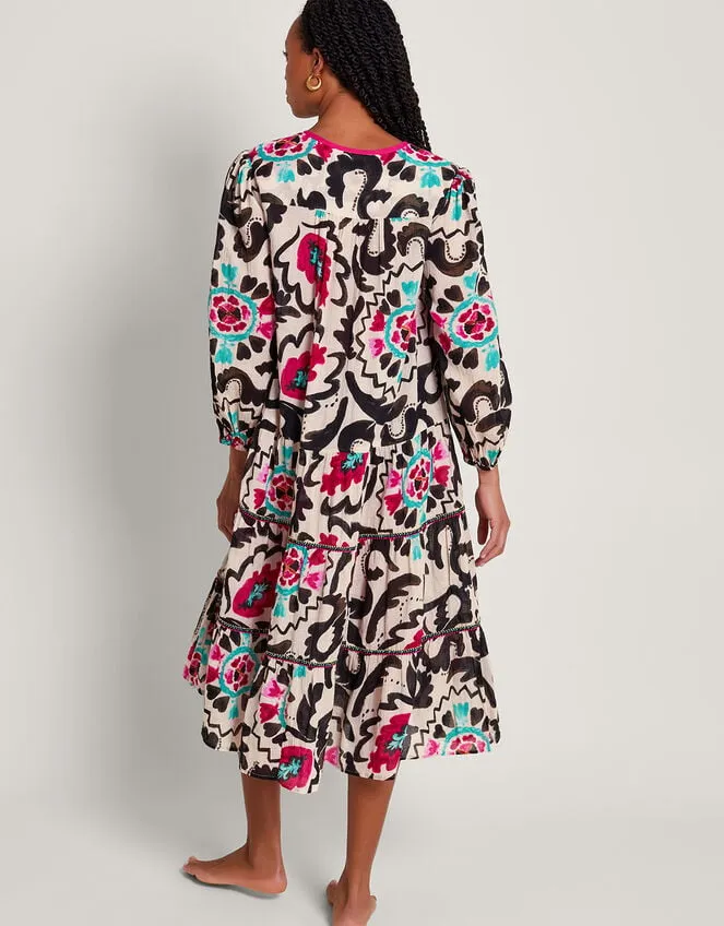Avelle Print Kaftan Black Women Monsoon Dresses
