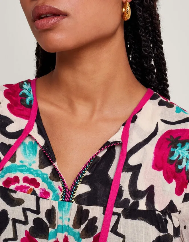 Avelle Print Kaftan Black Women Monsoon Dresses