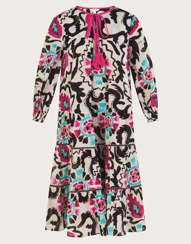 Avelle Print Kaftan Black Women Monsoon Dresses