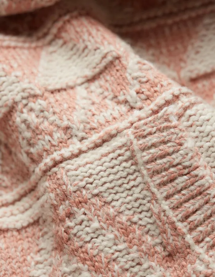 Aztec Textured Hoodie Dusky Pink Women FatFace Sweatshirts and Hoodies