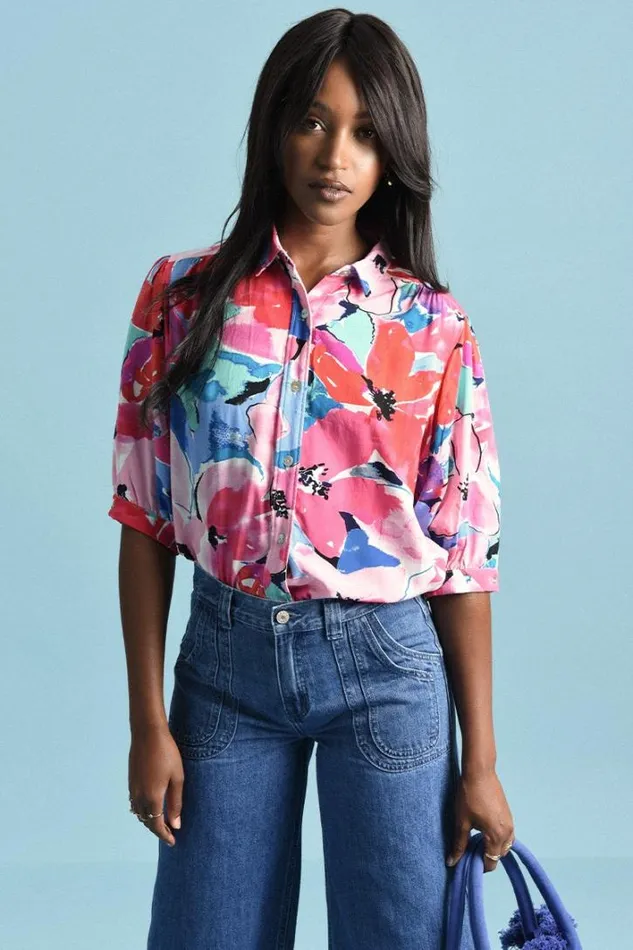 Balloon Sleeves Floral Shirt PINK ALICE Women Molly Bracken Shirts