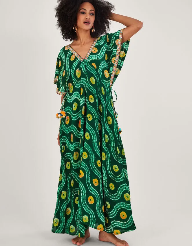 Bandhani Tie Dye Dress With Lenzing Ecovero Green Women Monsoon Dresses