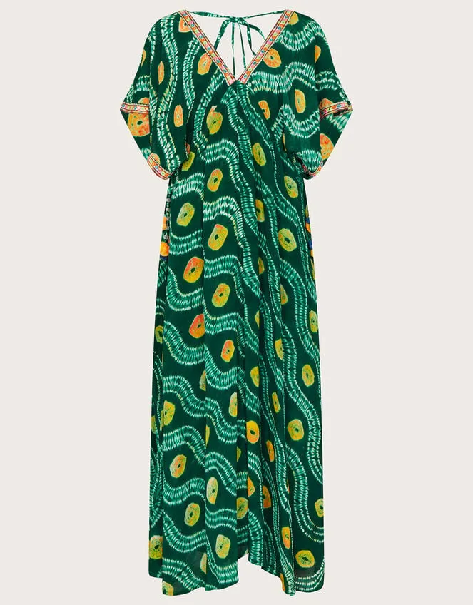 Bandhani Tie Dye Dress With Lenzing Ecovero Green Women Monsoon Dresses