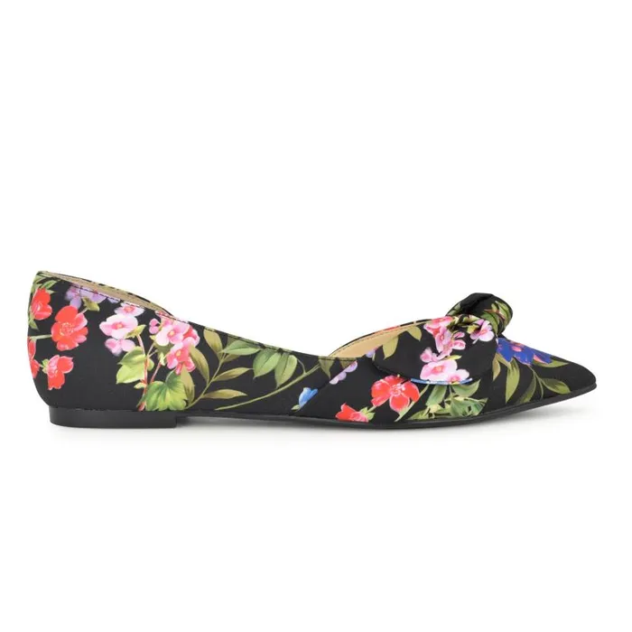 Bannie D039Orsay Flats Black Floral Women Nine West Flats and Loafers