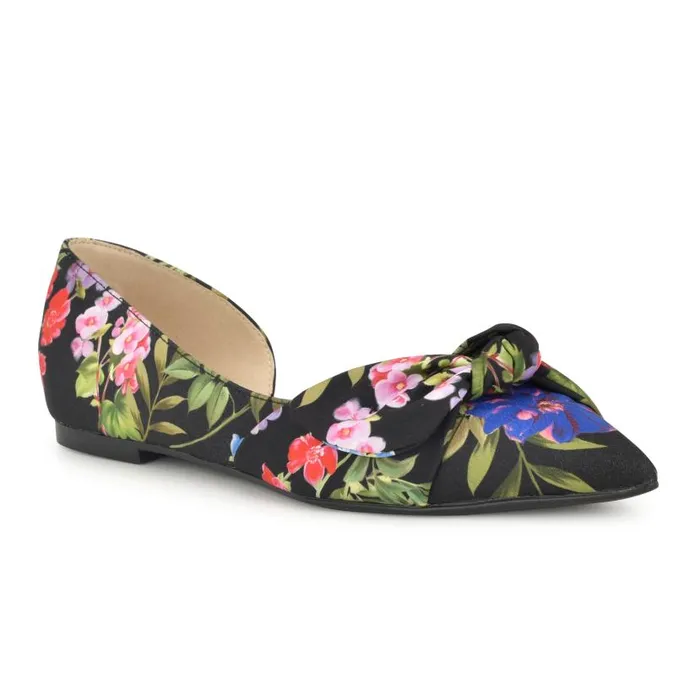 Bannie D039Orsay Flats Black Floral Women Nine West Flats and Loafers