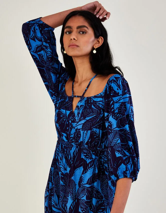 Bardot Leaf Print Jersey Maxi Dress Blue Women Monsoon Dresses