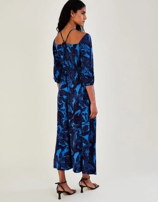 Bardot Leaf Print Jersey Maxi Dress Blue Women Monsoon Dresses