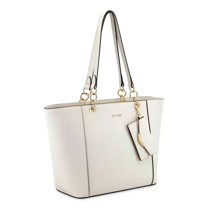 Basil Jet Set Shopper Chic Cream WomenMen Nine West Totes and Backpacks