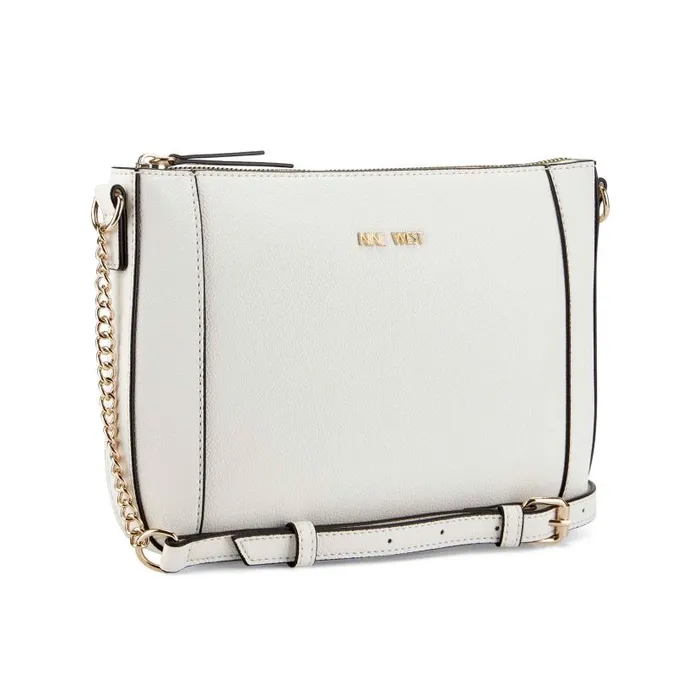 Basil Top Zip Crossbody Optic White Micro Pebble WomenMen Nine West Crossbody Basil Top Zip Crossbody Optic White Micro Pebble WomenMen Nine West Crossbody