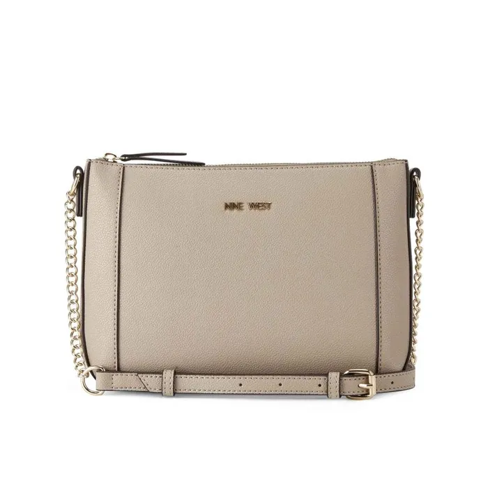 Basil Top Zip Crossbody Pumice WomenMen Nine West Crossbody