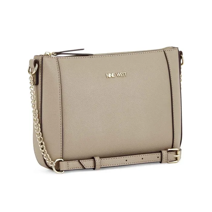 Basil Top Zip Crossbody Pumice WomenMen Nine West Crossbody