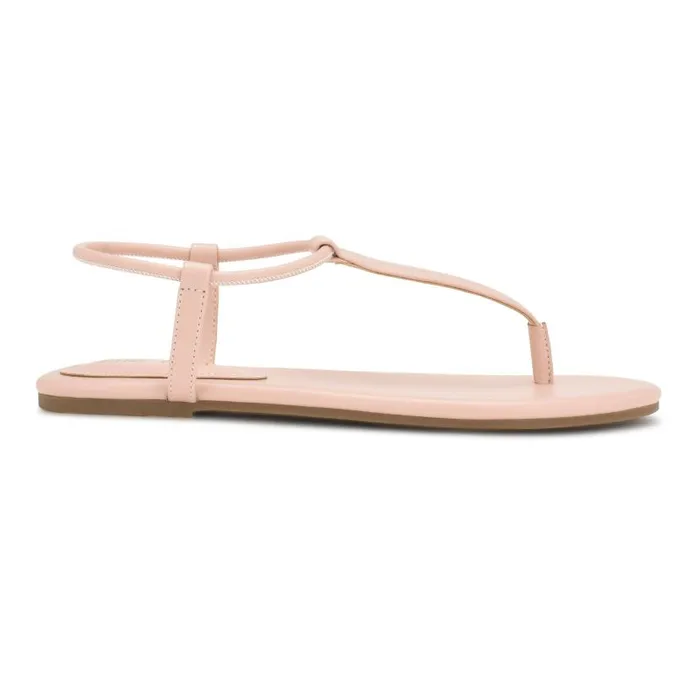 Bassie Flat Sandals Light Pink Women Nine West Sandals