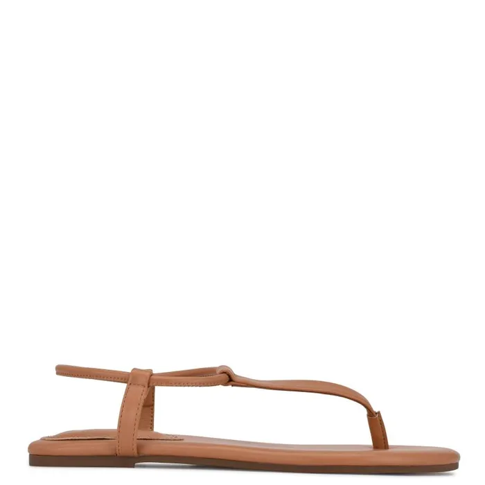 Bassie Flat Sandals Natural Women Nine West Sandals