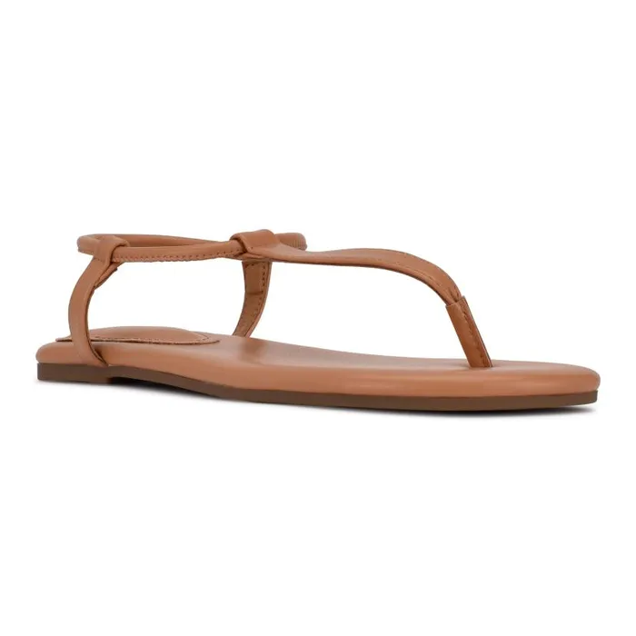 Bassie Flat Sandals Natural Women Nine West Sandals