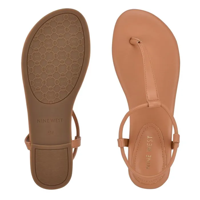 Bassie Flat Sandals Natural Women Nine West Sandals