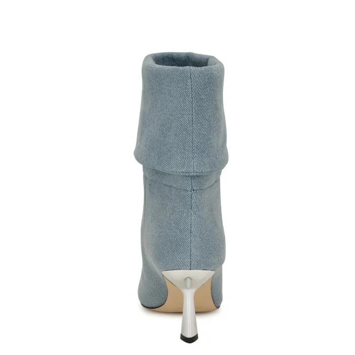 Bayli Cuffed Dress Booties Light Denim Women Nine West Boots and Booties