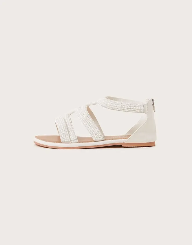 Beaded Communion Sandals White Children Monsoon Girls039 Shoes and Sandals