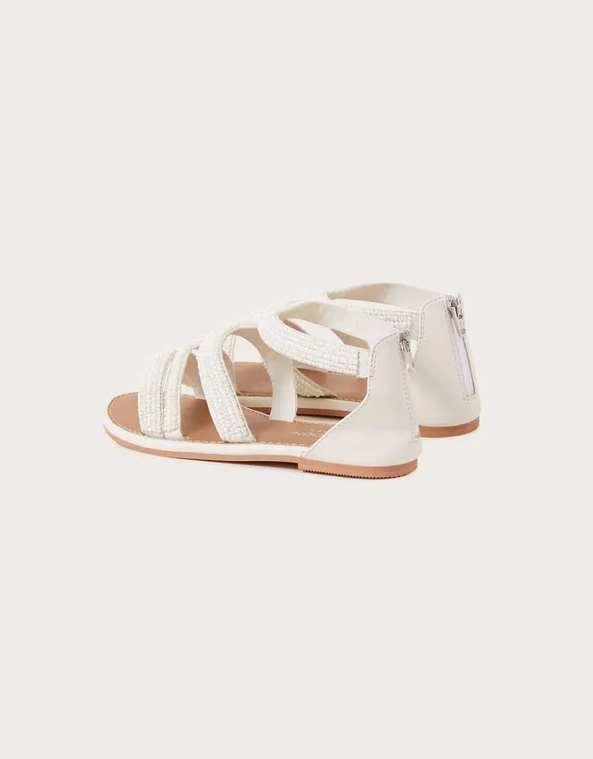 Beaded Communion Sandals White Children Monsoon Girls039 Shoes and Sandals