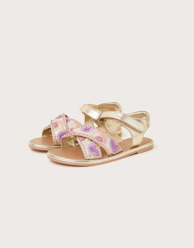 Beaded Fan Sandals Multi Children Monsoon Girls039 Shoes and Sandals