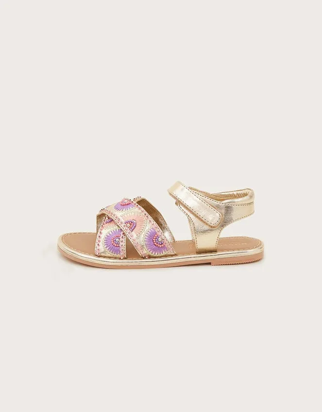 Beaded Fan Sandals Multi Children Monsoon Girls039 Shoes and Sandals