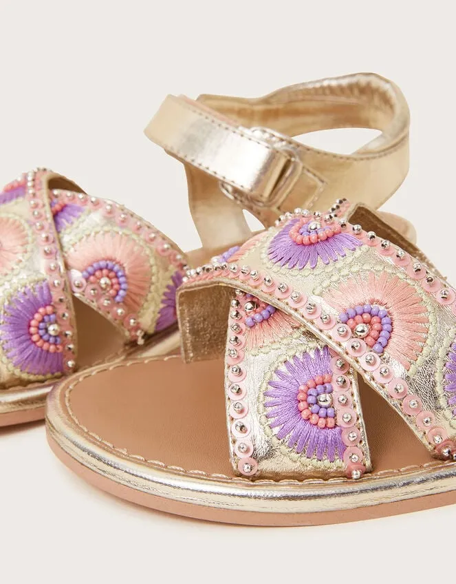 Beaded Fan Sandals Multi Children Monsoon Girls039 Shoes and Sandals