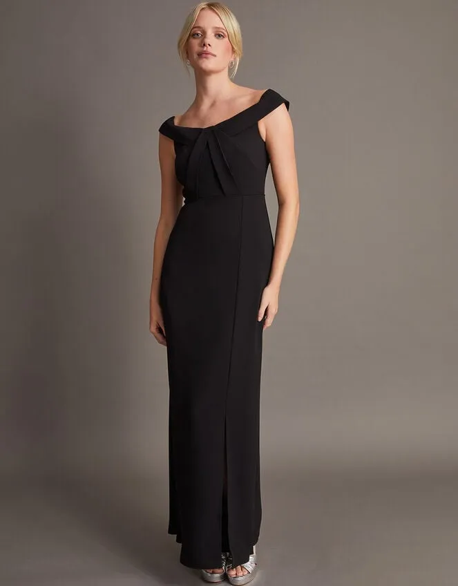 Beatrice Crepe Bardot Maxi Dress Black Women Monsoon Occasionwear