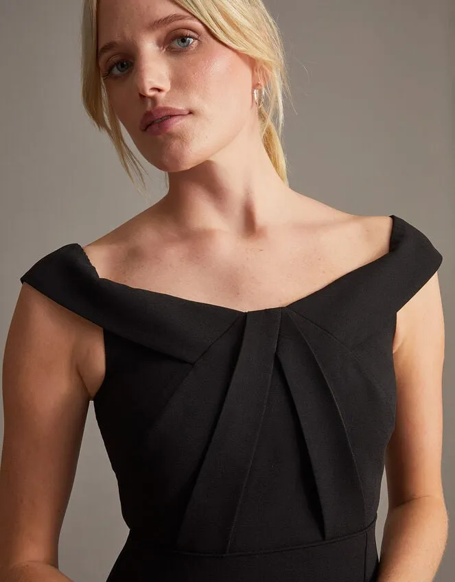 Beatrice Crepe Bardot Maxi Dress Black Women Monsoon Occasionwear