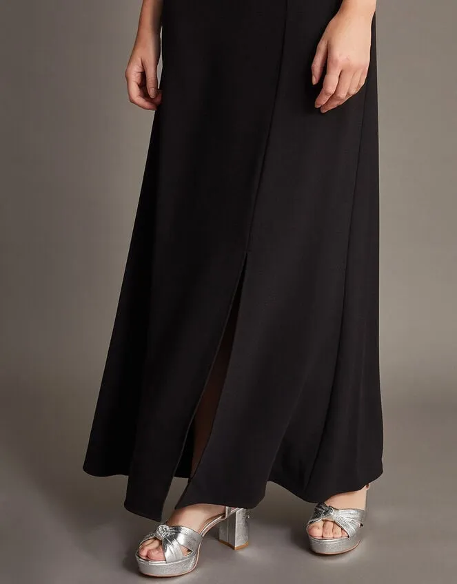 Beatrice Crepe Bardot Maxi Dress Black Women Monsoon Occasionwear