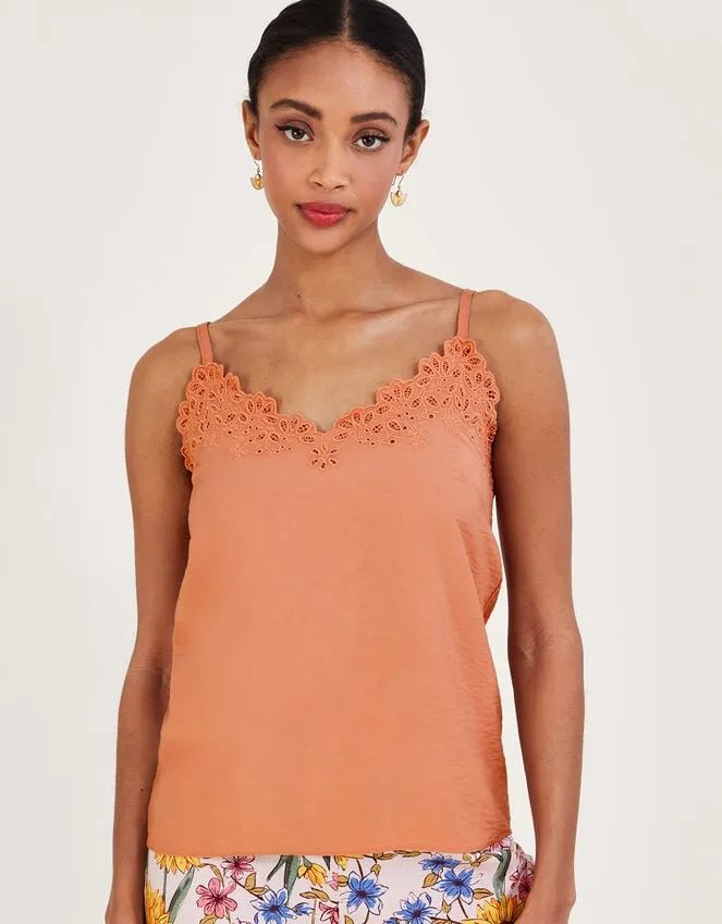 Beatrice Cutwork Cami Top Orange Women Monsoon Tops and Blouses