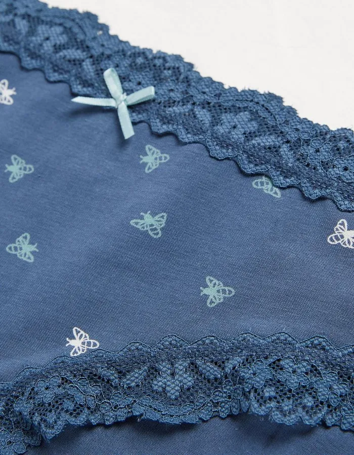 Bee Short Knickers Navy Women FatFace Socks Underwear and Tights