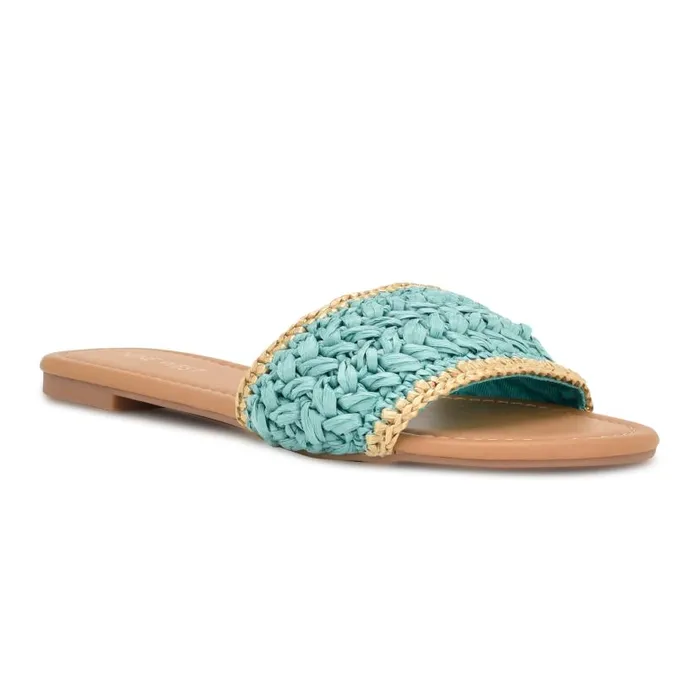 Beehiv Slide Sandals Blue Women Nine West Sandals
