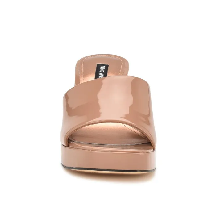 Beez Platform Sandals Medium Natural Patent Women Nine West Sandals