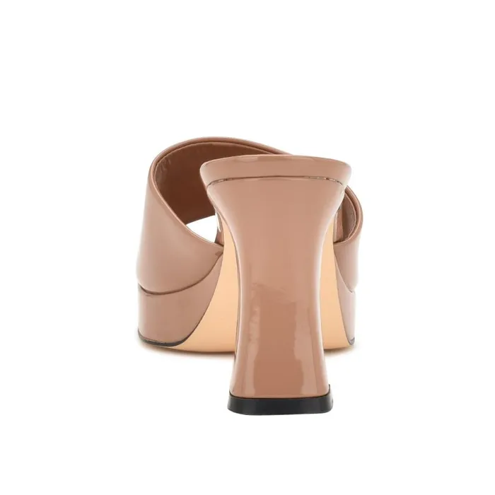 Beez Platform Sandals Medium Natural Patent Women Nine West Sandals