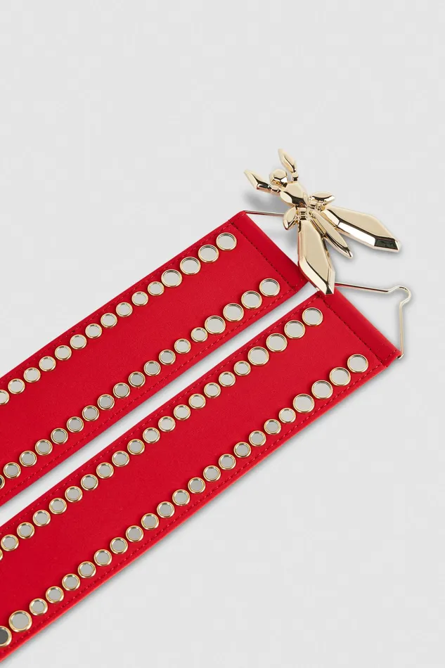 Belts Women Patrizia Pepe Jersey HighWaisted Belt Red Heart