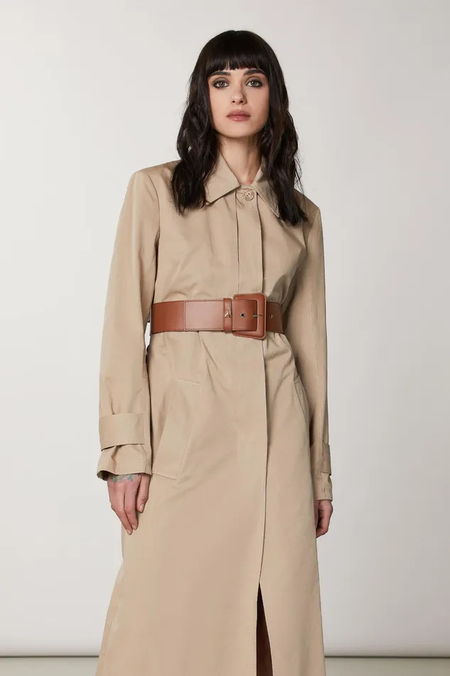 Belts Women Patrizia Pepe Leather HighWaisted Belt New Cuoio